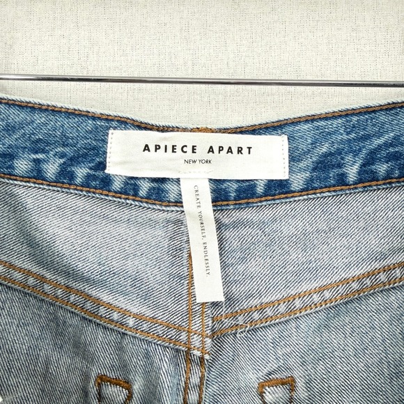 APIECE APART Chill Jean Women 27 Blue Austin Wash Denim Straight Leg Ankle NEW - Picture 10 of 13